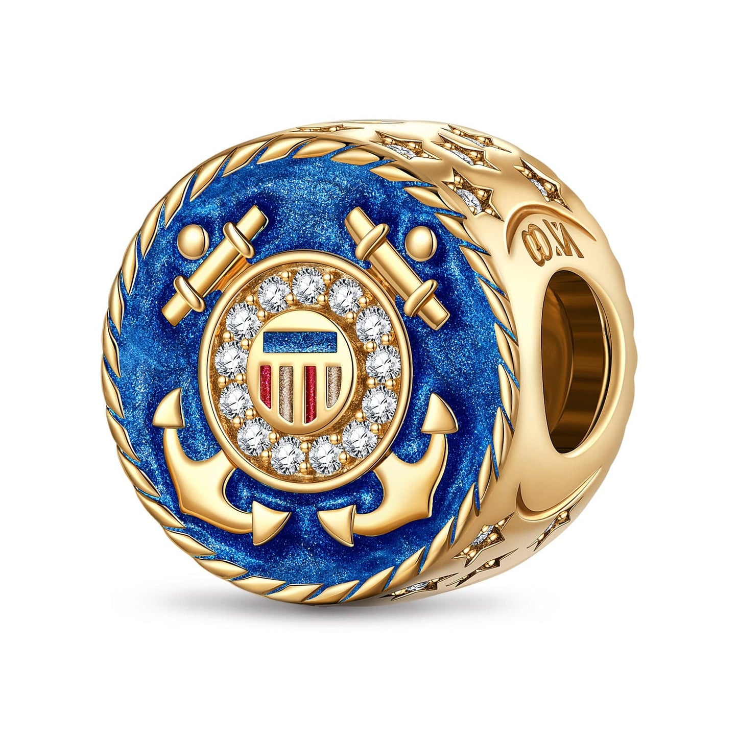 Ocean Valor Tarnish-resistant Silver Charms With Enamel In 14K Gold Plated