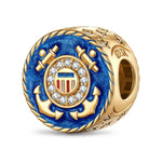 Ocean Valor Tarnish-resistant Silver Charms With Enamel In 14K Gold Plated