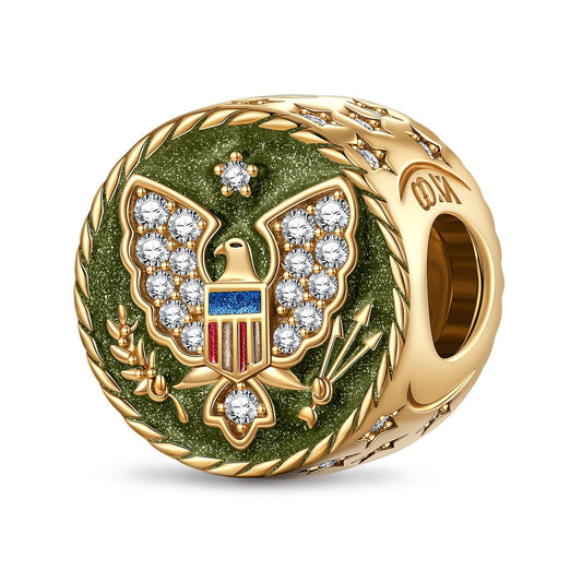 gona- Coast Guard Tarnish-resistant Silver Charms With Enamel In 14K Gold Plated