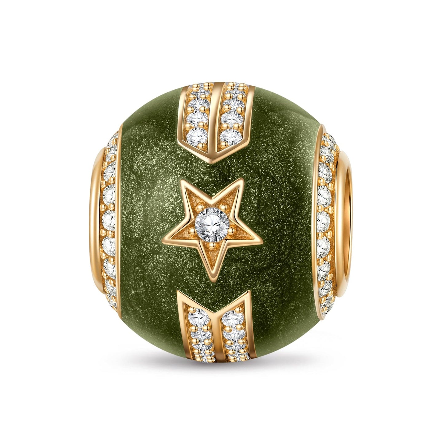 Stars and Epaulets Tarnish-resistant Silver Charms With Enamel In 14K Gold Plated