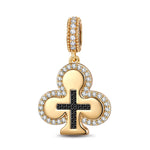 Black Cross in the Spades Tarnish-resistant Silver Dangle Charms In 14K Gold Plated