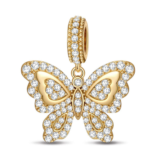 gona- Butterfly Tarnish-resistant Silver Animal Dangle Charms In 14K Gold Plated