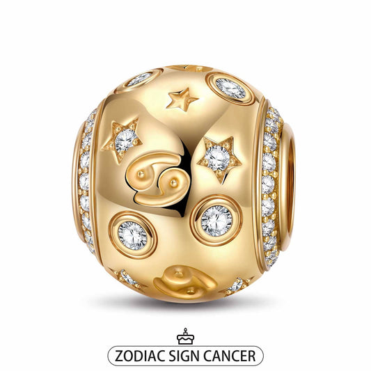 gona- Cancer Tarnish-resistant Silver Constellation Charms In 14K Gold Plated