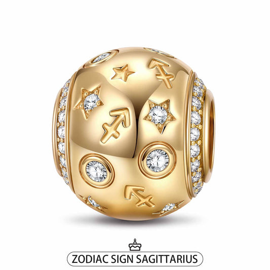 gona- Sagittarius Tarnish-resistant Silver Constellation Charms In 14K Gold Plated