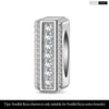 Tarnish-resistant Silver Rectangular Charms Clips In White Gold Plated