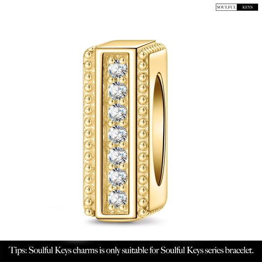 gona- Tarnish-resistant Silver Rectangular Charms Clips In 14K Gold Plated