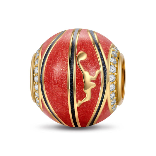 gona- The Soul of Basketball Tarnish-resistant Silver Charms With Enamel In 14K Gold Plated