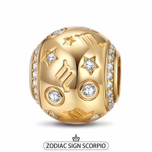 gona- Scorpio Tarnish-resistant Silver Constellation Charms In 14K Gold Plated