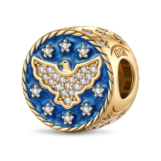 gona- Air Force Tarnish-resistant Silver Charms With Enamel In 14K Gold Plated