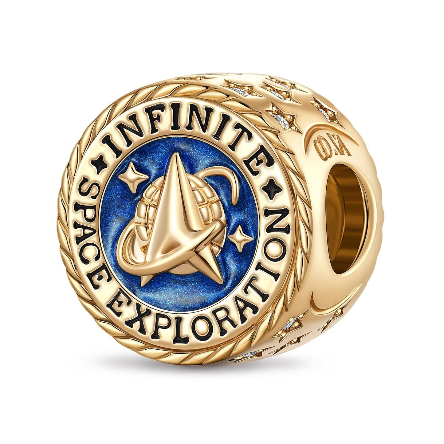 Space Exploration Tarnish-resistant Silver Charms In 14K Gold Plated