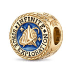 Space Exploration Tarnish-resistant Silver Charms In 14K Gold Plated