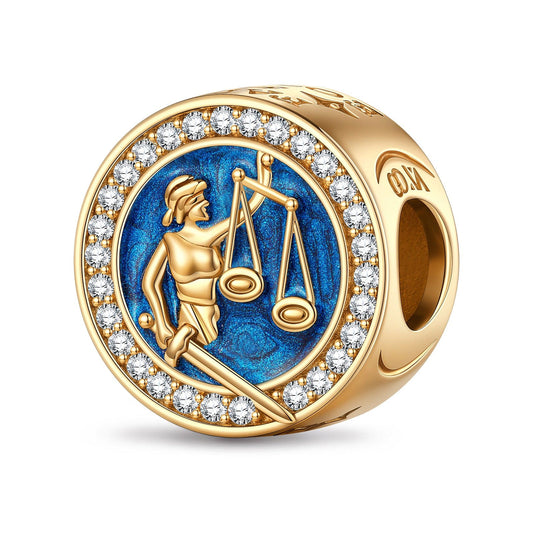 gona- Guardian Balance Tarnish-resistant Silver Charms With Enamel In 14K Gold Plated
