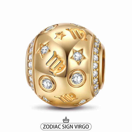 gona- Virgo Tarnish-resistant Silver Constellation Charms In 14K Gold Plated