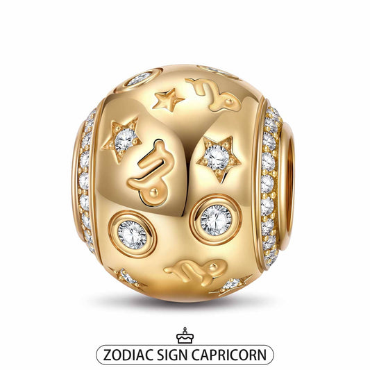 gona- Capricorn Tarnish-resistant Silver Constellation Charms In 14K Gold Plated