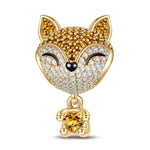 Clever Little Fox Tarnish-resistant Silver Animal Dangle Charms In 14K Gold Plated - Heartful Hugs Collection