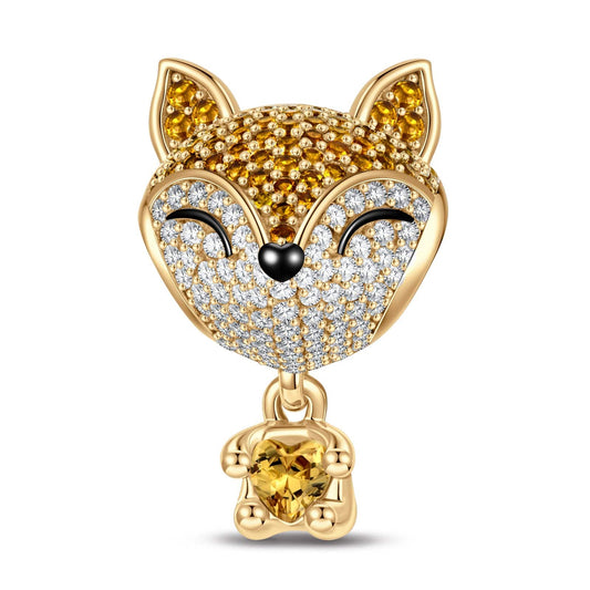 gona- Clever Little Fox Tarnish-resistant Silver Animal Dangle Charms In 14K Gold Plated - Heartful Hugs Collection