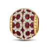 Graceful Red Tarnish-resistant Silver Charms With Enamel In 14K Gold Plated