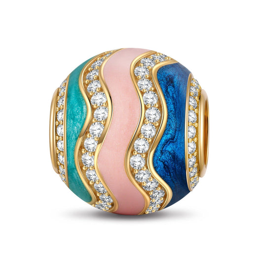 gona- Seine's Graceful Flow Tarnish-resistant Silver Charms With Enamel In 14K Gold Plated