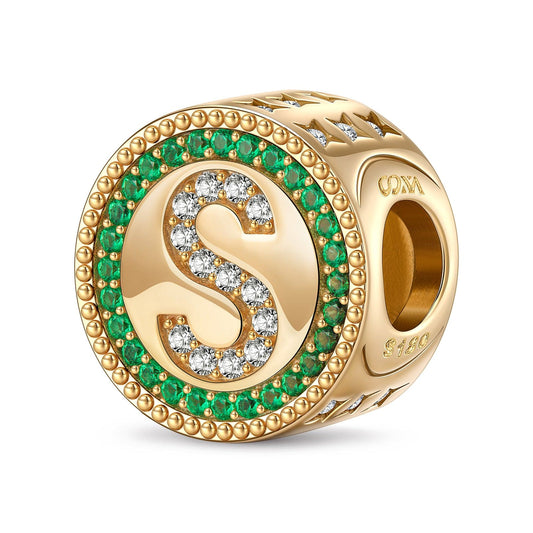 gona- Paris: A New Age - Letter S Tarnish-resistant Silver Charms In 14K Gold Plated