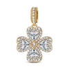 Dazzling Clover Tarnish-resistant Silver Dangle Charms In 14K Gold Plated