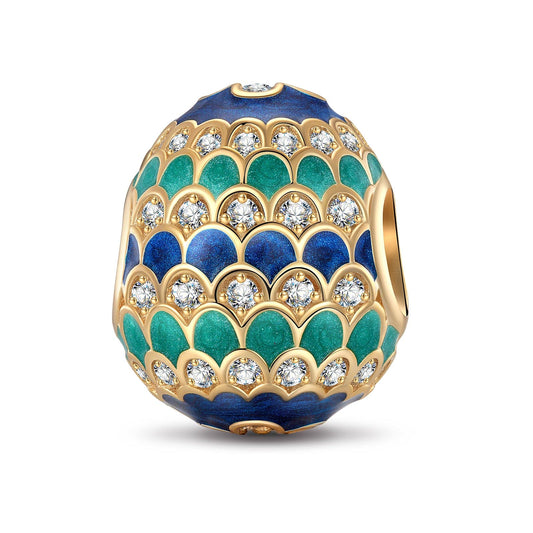 gona- Colorful Celebration Tarnish-resistant Silver Easter Egg Charms With Enamel In 14K Gold Plated