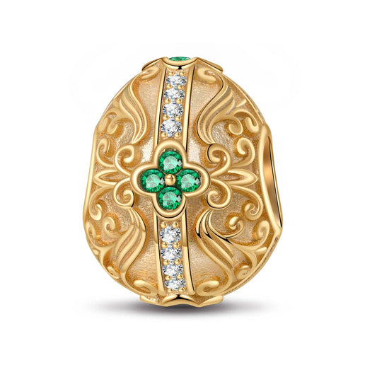 gona- Renewal and Rebirth Tarnish-resistant Silver Easter Egg Charms In 14K Gold Plated