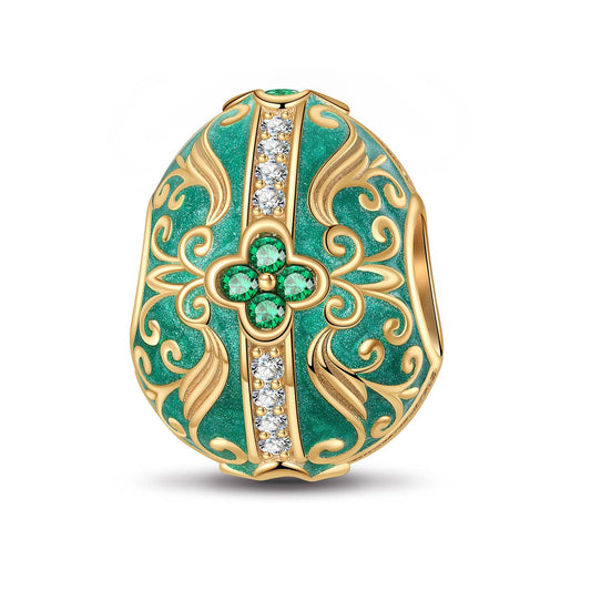 gona- Renewal and Rebirth Tarnish-resistant Silver Easter Egg Charms With Enamel In 14K Gold Plated