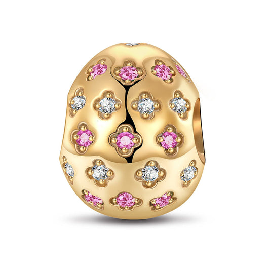 gona- Spring Bliss Tarnish-resistant Silver Easter Egg Charms In 14K Gold Plated