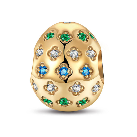 gona- Spring Bliss Tarnish-resistant Silver Easter Egg Charms In 14K Gold Plated
