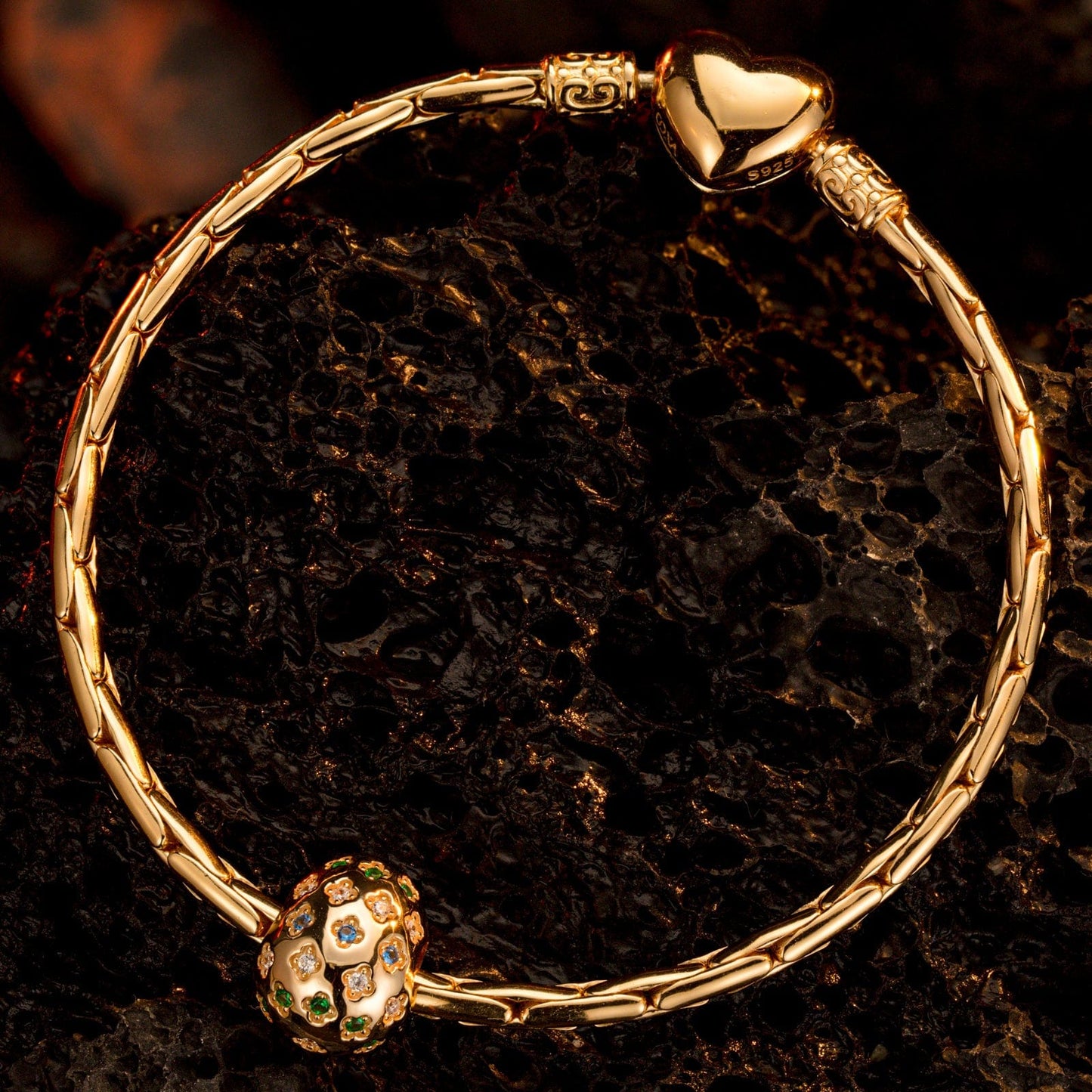 Spring Bliss Tarnish-resistant Silver Easter Egg Charms In 14K Gold Plated