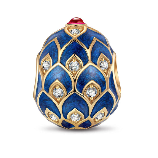 gona- Blooms and Joy Tarnish-resistant Silver Easter Egg Charms With Enamel In 14K Gold Plated
