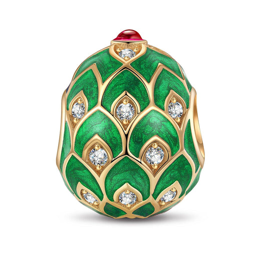 gona- Blooms and Joy Tarnish-resistant Silver Easter Egg Charms With Enamel In 14K Gold Plated