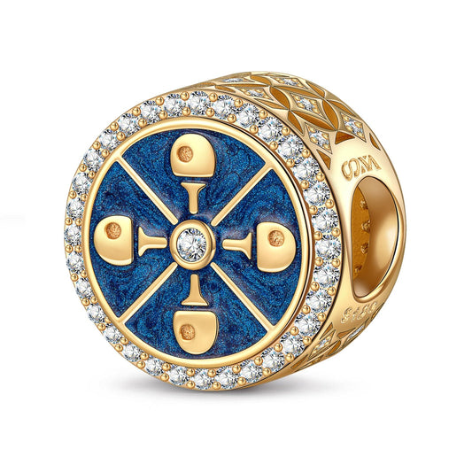 gona- Ping Pong Tarnish-resistant Silver Charms With Enamel In 14K Gold Plated