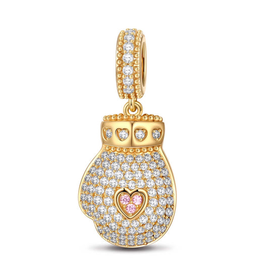 gona- Baseball Heart Tarnish-resistant Silver Dangle Charms In 14K Gold Plated