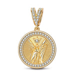 Victory Goddess Tarnish-resistant Silver Dangle Charms In 14K Gold Plated