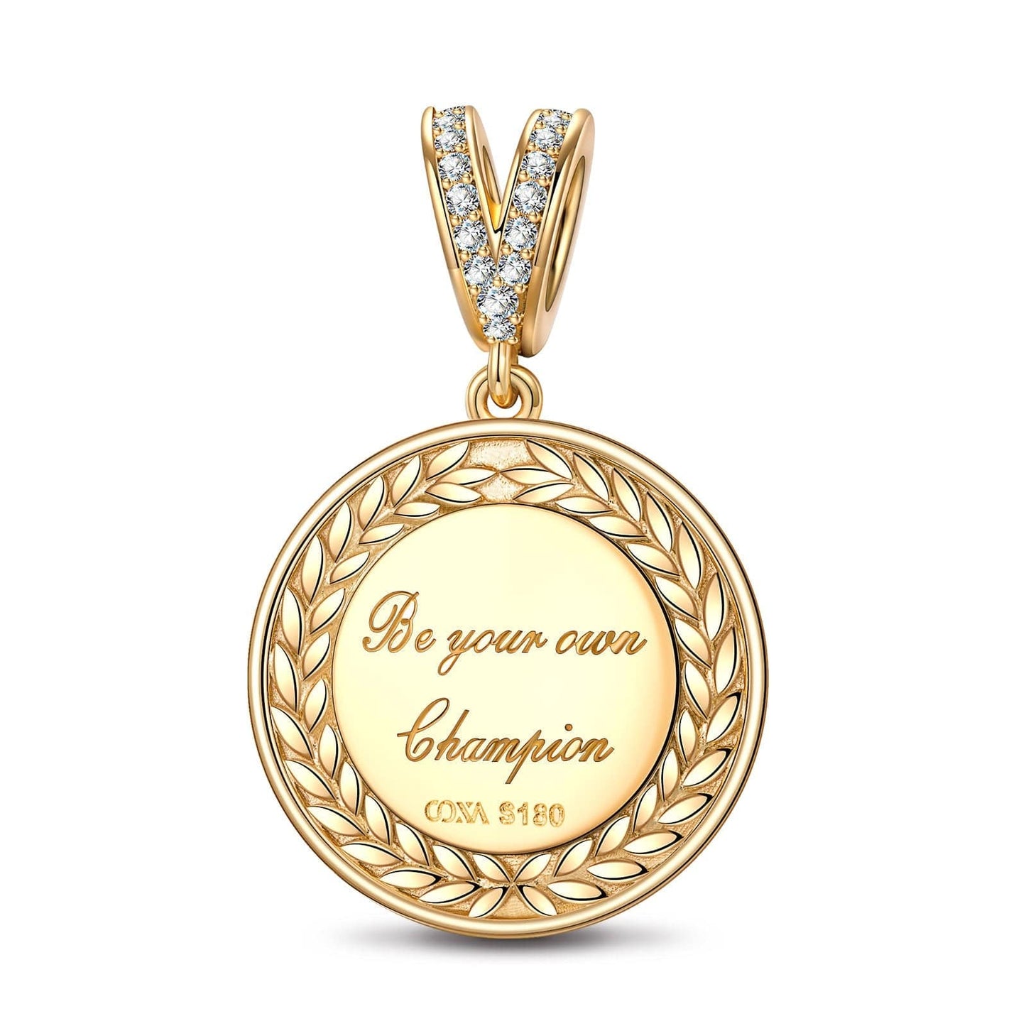 Victory Goddess Tarnish-resistant Silver Dangle Charms In 14K Gold Plated