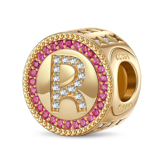 gona- Paris: A New Age - Letter R Tarnish-resistant Silver Charms In 14K Gold Plated