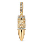Guardian Bullet Tarnish-resistant Silver Dangle Charms In 14K Gold Plated