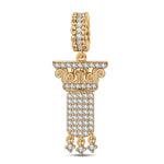 Justice Column Tarnish-resistant Silver Dangle Charms In 14K Gold Plated