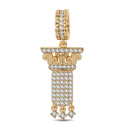 gona- Justice Column Tarnish-resistant Silver Dangle Charms In 14K Gold Plated