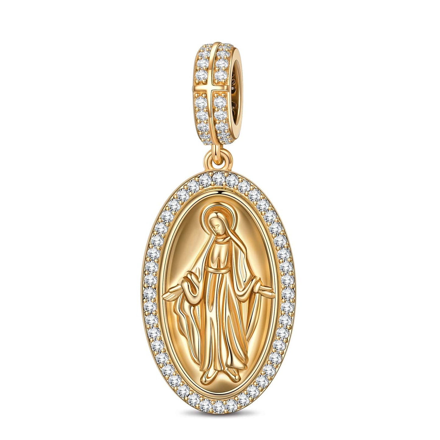 Divine Grace Tarnish-resistant Silver Dangle Charms In 14K Gold Plated