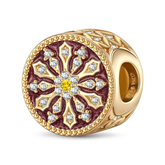 gona- Glamorous and Bustling Tarnish-resistant Silver Charms With Enamel In 14K Gold Plated