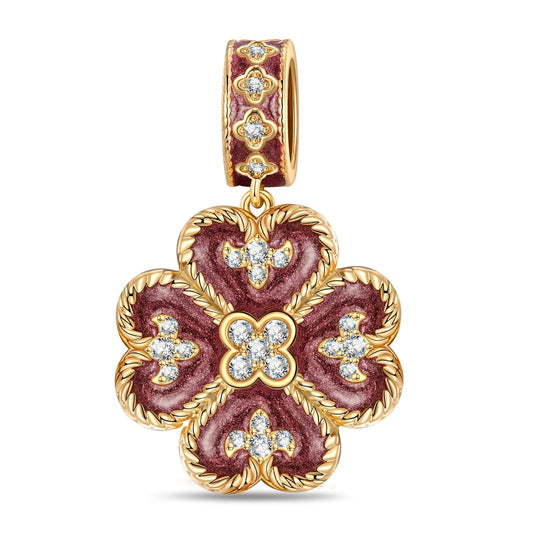 gona- True Love Tarnish-resistant Silver Charms With Enamel In 14K Gold Plated
