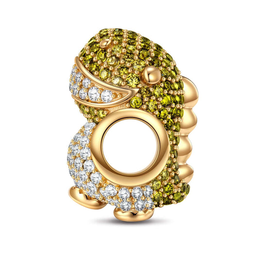 gona- Adorable Tubby Dinosaur Tarnish-resistant Silver Charms In 14K Gold Plated