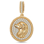 Customizable Engraving Labrador Retriever Tarnish-resistant Silver Dangle Charms In 14K Gold Plated