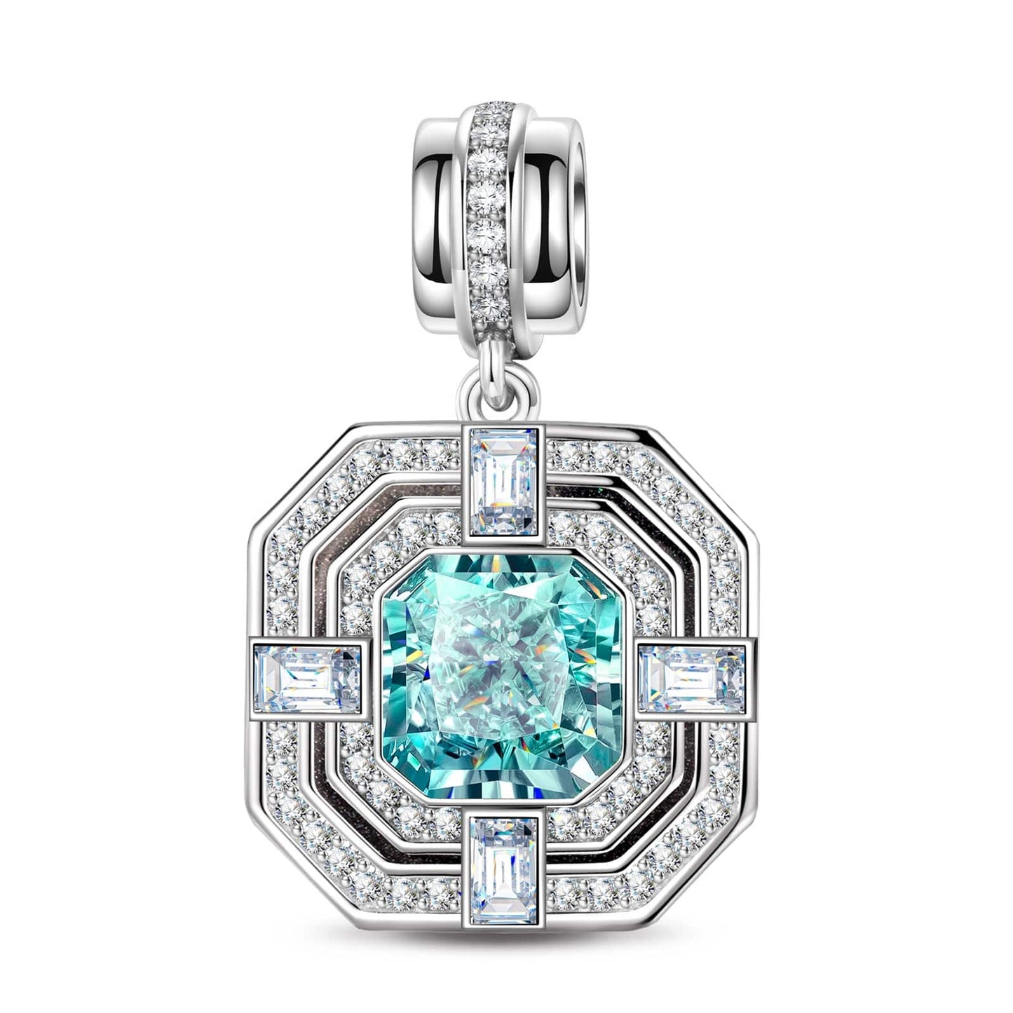 Elegant Treasures Tarnish-resistant Silver Dangle Charms In White Gold Plated