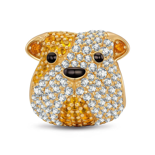 gona- Champagne French Bulldog Tarnish-resistant Silver Charms In 14K Gold Plated