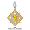 Quatrefoil Rose November Birthstone Tarnish-resistant Silver Dangle Charms In 14K Gold Plated