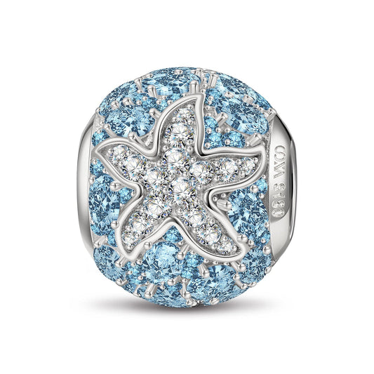 gona- Shimmering Starfish Tarnish-resistant Silver Charms In White Gold Plated