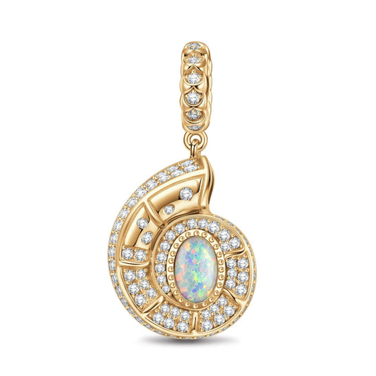 gona- Delicate Seashell Tarnish-resistant Silver Dangle Charms In 14K Gold Plated